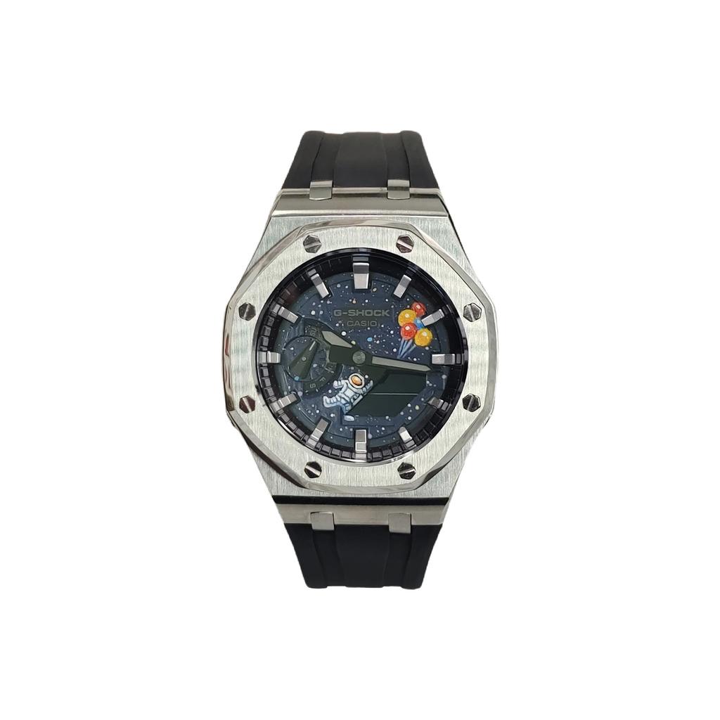 Casio Men Liquid Crystal,Analog Dual Display Series 44mm Black Watch GA-2100-1A(Watch3--)