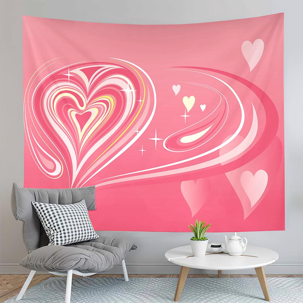 Red Love Heart Rose Flower Tapestry Romantic Sweetheart Tapestry Home Living Room Dorm Bedroom Aesthetics Decoration Tapestries