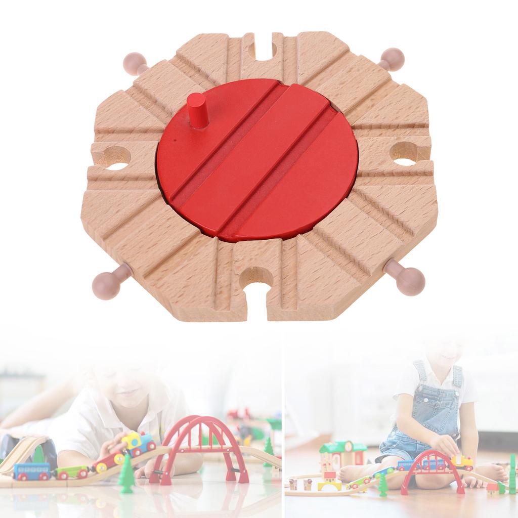 Obrotnice do torów kolejowych Drewniane zestawy rozszerzające do torów kolejowych Drewniane akcesoria do torów kolejowych Kompatybilne z większością torów kolejowych