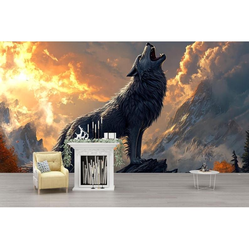 Howling wolves tapestry 75x100 чёрный