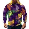 Men's Sports Casual Fleece Hoodie Carnival Print Hoodie Cardigan Zipper Multi-pocket Hoodie Coat