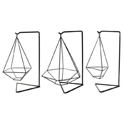 Decorative Iron Plant Stand Modern Geometric Styles Stable Construction For Living Spaces Balcony Use