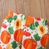 Kids Girls Halloween Outfit Spring Autumn Long Sleeve Pumpkin Printed Skirt Pants Two Piece Set Fashion Casual Children Clothing