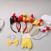 Cartoon Chicken Headband 3D Novelty Headband Decorative Animal Hair Accessories  Party