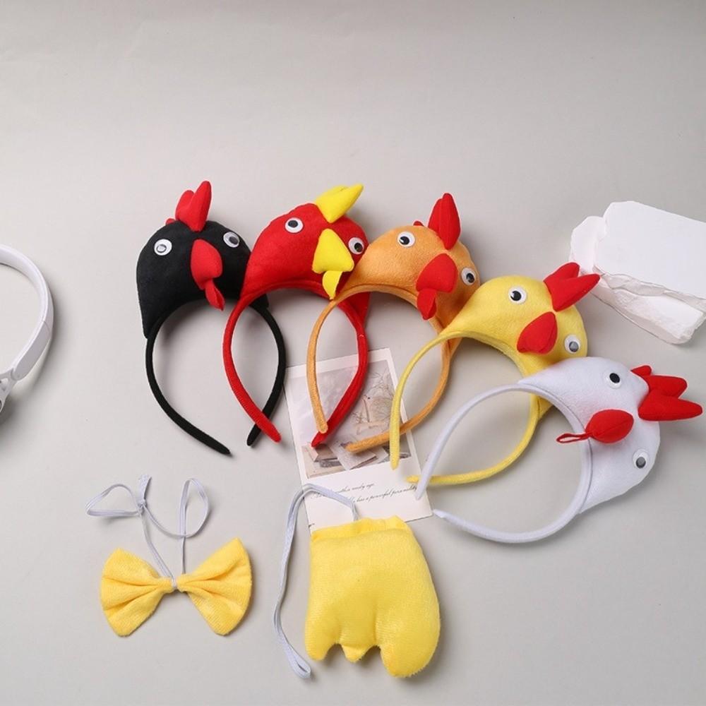 Cartoon Chicken Headband 3D Novelty Headband Decorative Animal Hair Accessories Party