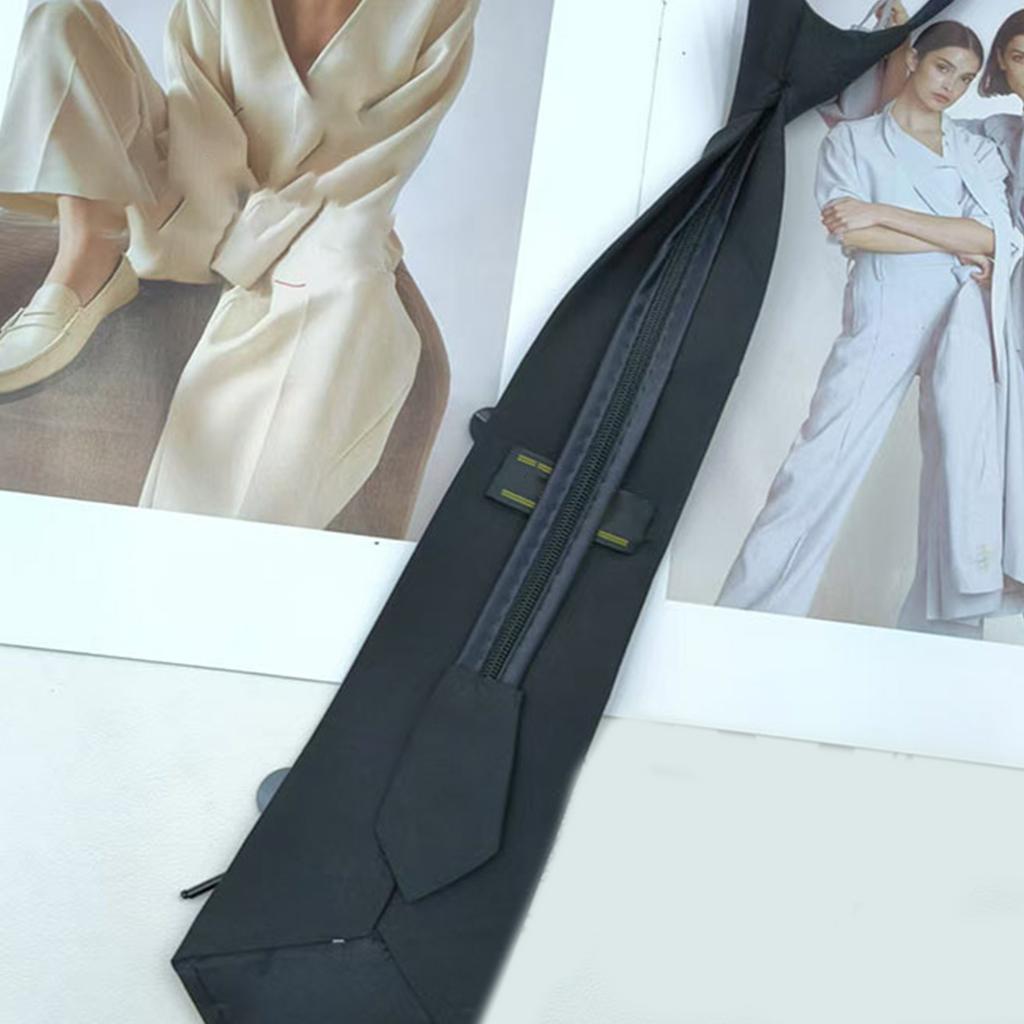 Women's Campus Preppy Neck Tie Sequins Flower Embellished Zippers Pre Tied Tie for Student Uniform and Shirt Collar