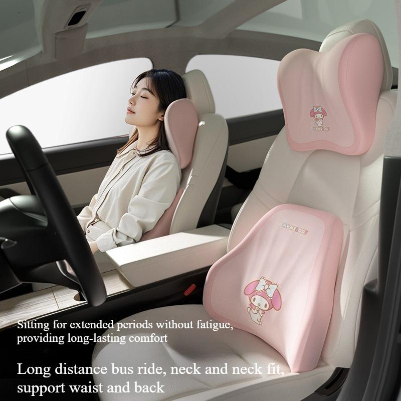 My Melody Hello Kitty Cute Car Waist Support Pillow Driver Seat Protector Cushion Comfortable Waist Support for Long Drive
