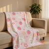 PinkPeachStrawberryDitsy Throw Short Plush Throw Blanket Soft Skin-Friendly Multi-Scene Home Office