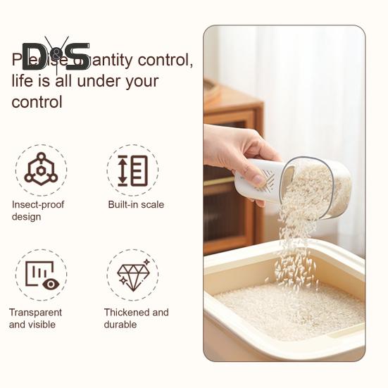 Koffie Maatschep met Afneembaar Handvat Duidelijke Schaal Opbergdoos Bonen Thee Suiker Barista Gereedschap Geen Morsen Rijstschep