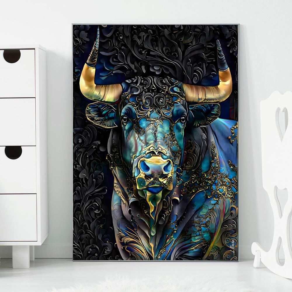 

Абстрактная картина на холсте со слоном и львом, настенная живопись, тигр, леопард, постеры и принты с животными для гостиной, украшения дома, Куадрос 21x30cm No Framed