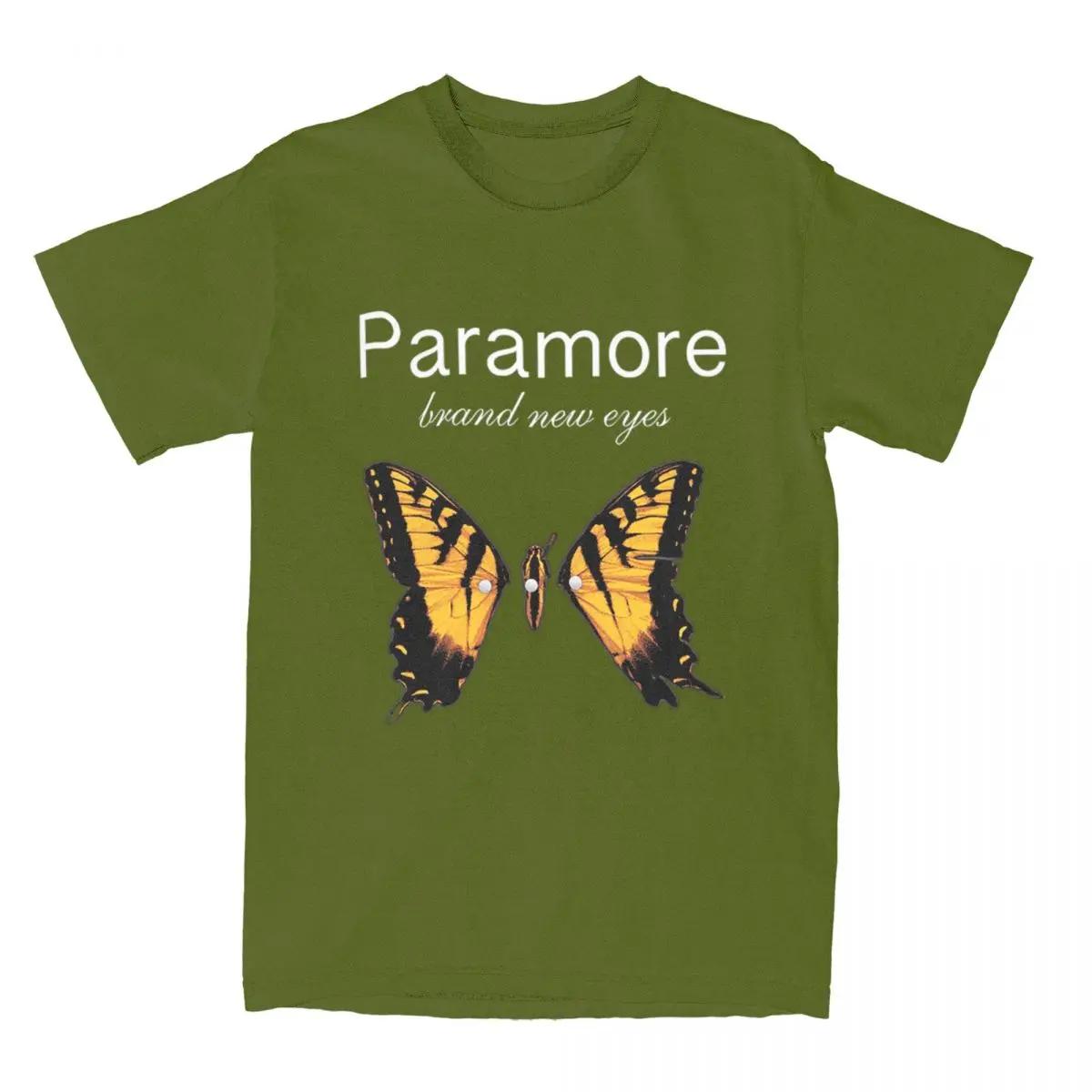 

Мужская женская рубашка Paramore Butterfly Logo Shirt Outfits Vintage T Shirts Tee Clothing Printed S армия зеленый