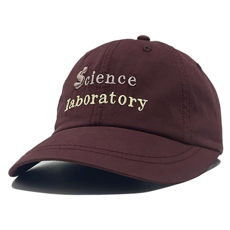 Small Baseball Hat with Wide Brim Showing Face for Women's Temples Hat Spring and Summer Sun Protection Pure Cotton Soft Top Embroidered Baseball Hat