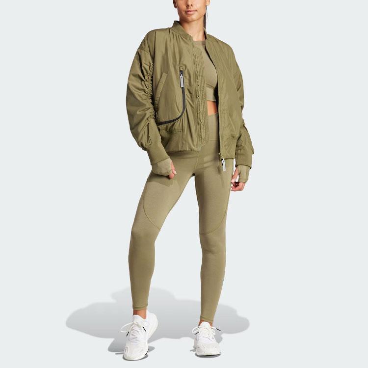 New Adidas X Stella McCartney Sportswear Woven Bomber Jacket Jackets Coats Women's Dark Olive Green IT5746