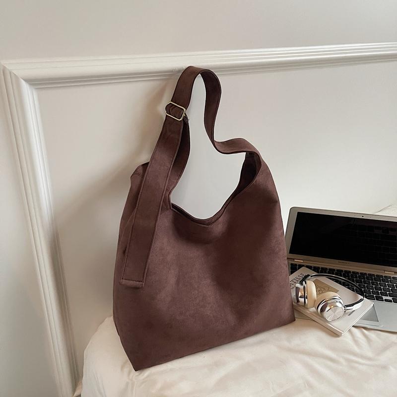 Soft Faux Suede Polyester Hobo Bag – Lightweight & Stylish Shoulder Tote for Women, Perfect for Everyday Use