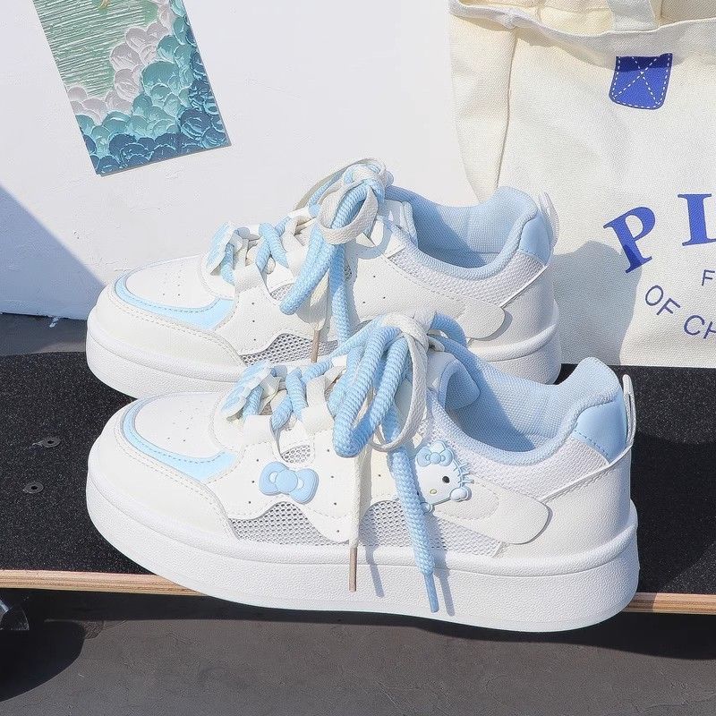 Cute thick-soled mesh breathable board shoes women's spring and summer new original design casual student white shoes