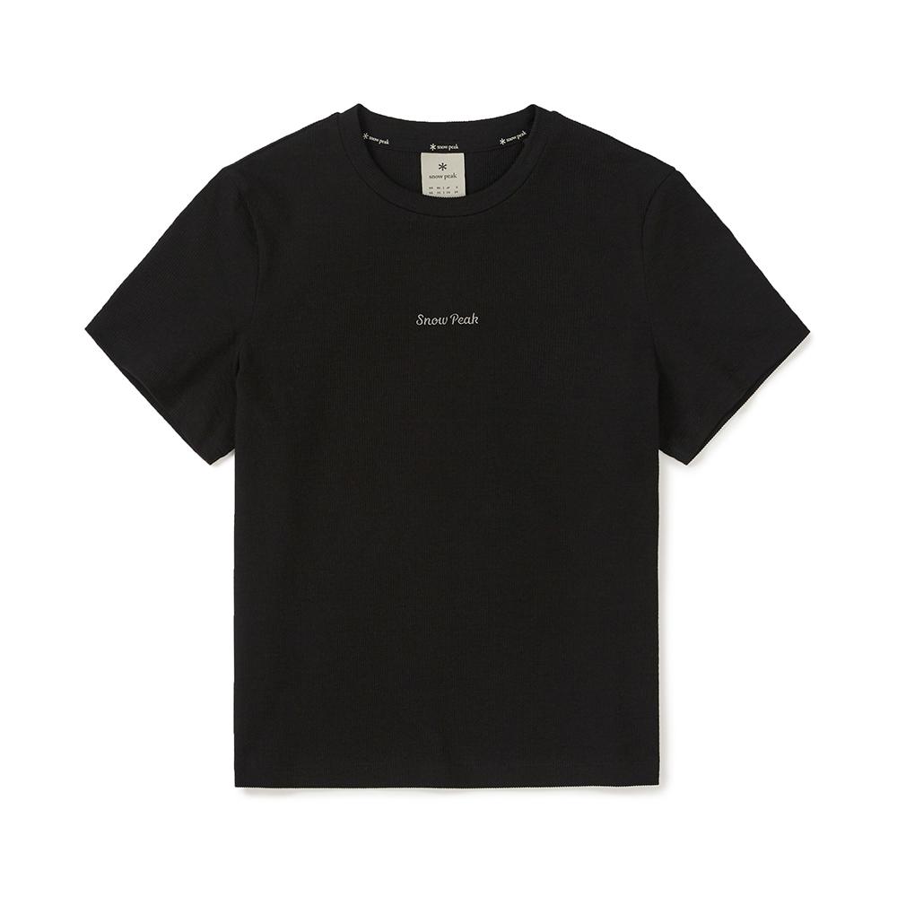 SNOWPEAK Ribbed Women's Regular Fit Short Sleeve T-Shirt Black (S25MWFTS39)