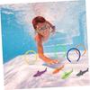 Toddmomy 8-Piece Underwater Dive Toy Set, Glowing Shark Dive Rings, Kids Swimming Pool Training Toys with Smooth Safe Edges