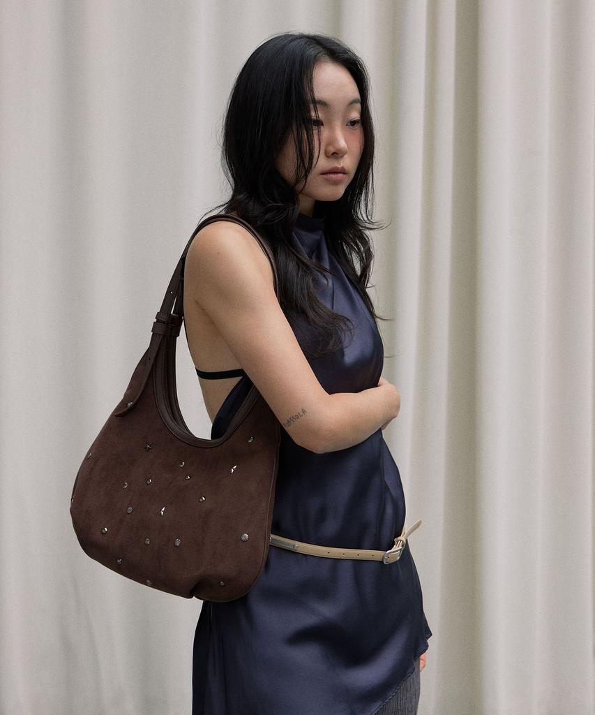Haveawhale Maro Stud Suede Bag (Br)