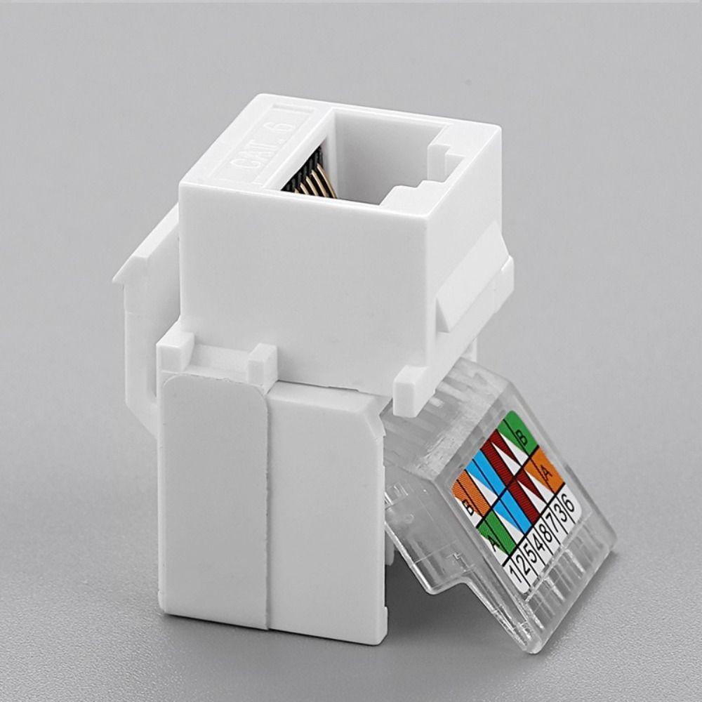 Cat5e Cat6 Module Coupler White Computer Socket Module Wall Adapter Network Panel