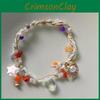 Unique Colorful Fivepointed Star Bracelet With Water Droplet And Pearl Accents
