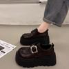 British Style Platform Retro Muffin Single Shoes Autumn New Fashionable Versatile Round Head Height Increase Small Leather Shoes