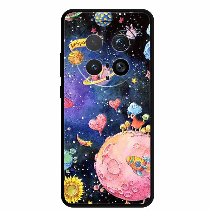 6.71" For Honor Magic8 Pro 5G Case 3D Emboss Relief Flower Black Silicone Soft Back Cover Case For Honor Magic 8 Pro Case Shells