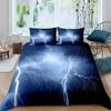 Lightning Duvet Cover Set Sea Wave Natural Disasters Sea Landscape Bedding Set Dark Clouds King Size Polyester Comforter Cover