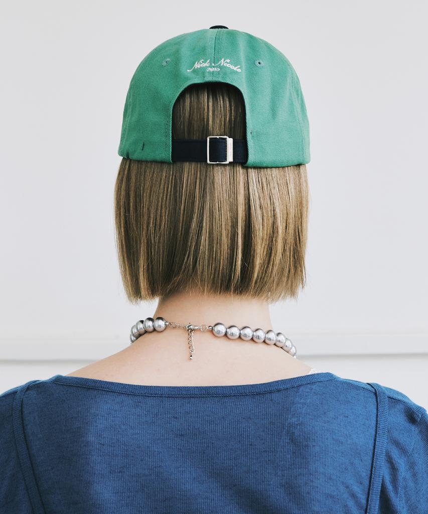 Nigaennikol Nicole Lettering Ball Cap_Green Navy