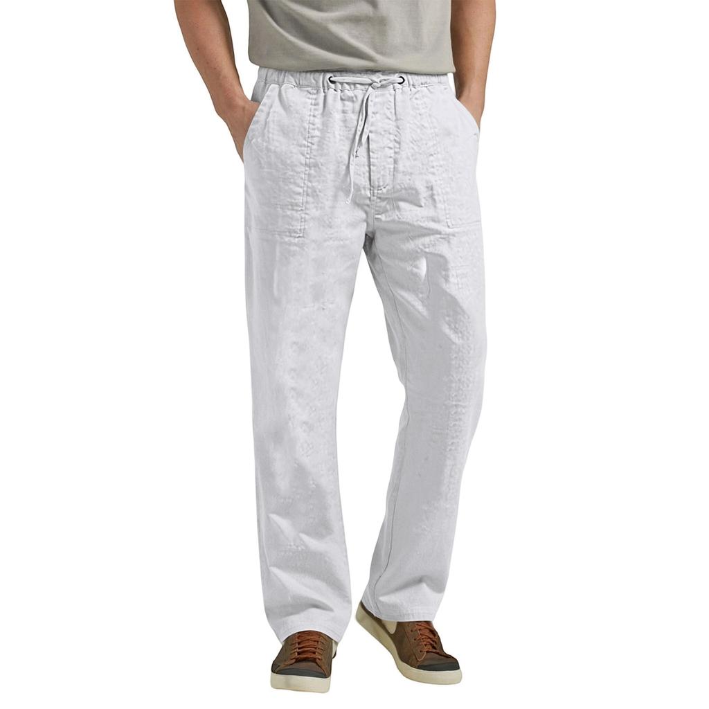 Herren Leinen Casual Hose Baumwolle Vollständig für Frühling und Herbst Tägliche Kleidung