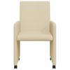 Dining Chairs with Casters 2 pcs Cream 57 x 66 x 94 cm Fabric