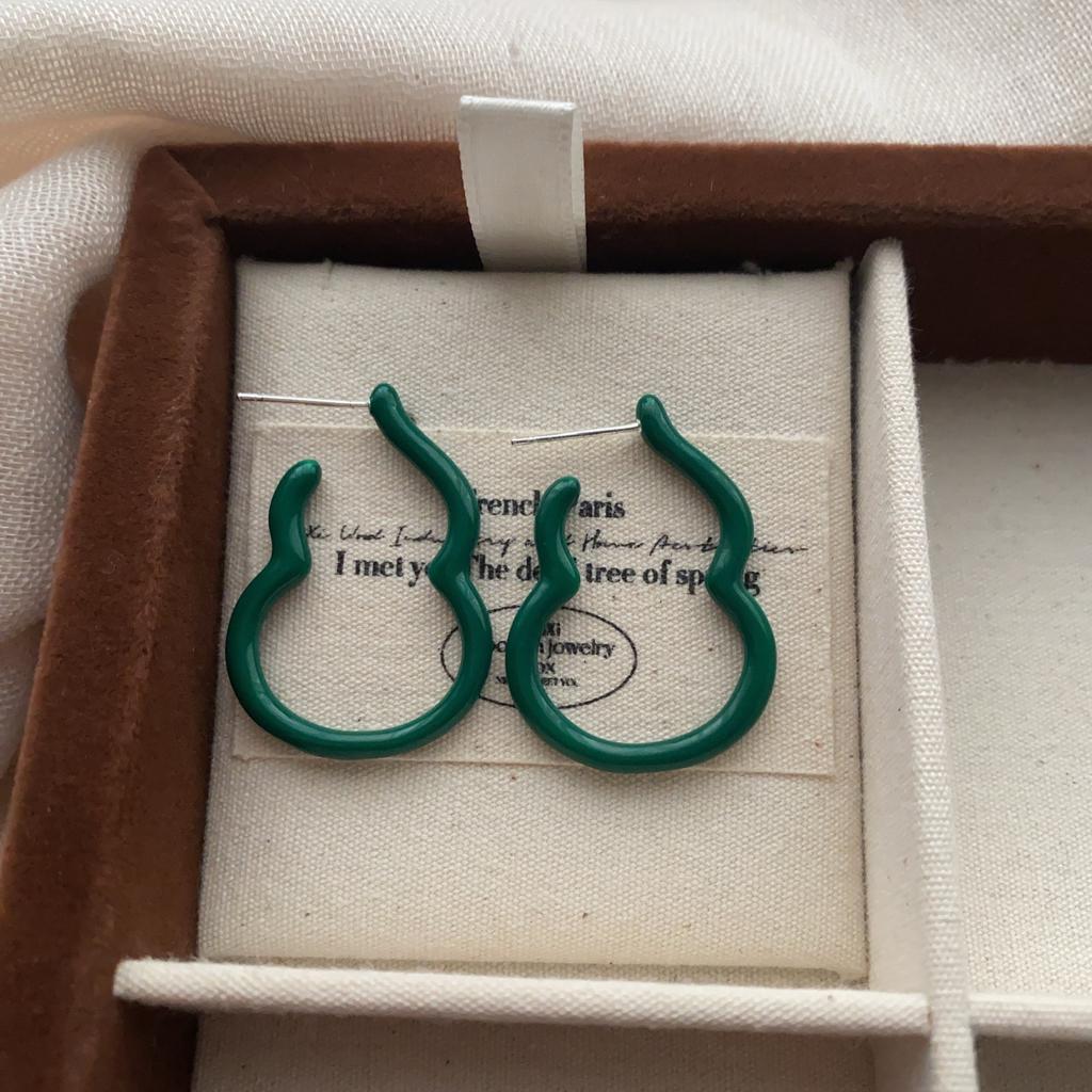 Irregular Curve Oil Drip Earrings Earrings Three-Dimensional Fashion Personality Temperament Advanced Sense Line Smart Retro Earrings