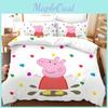 Set da letto Peppa Pig cartone animato con copripiumino in piuma d'oca a stampa digitale per l'arredamento della camera da letto