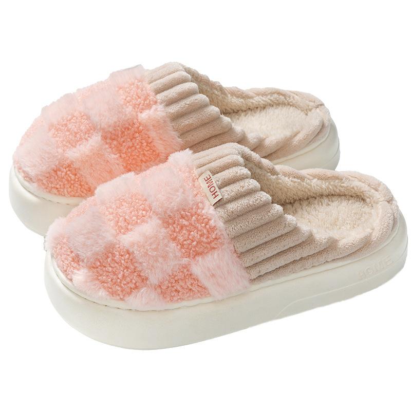 Thick-soled Shoes, Slippers, Women's Shoes, Indoor Simple, Warm and Anti-slip Cotton Slippers