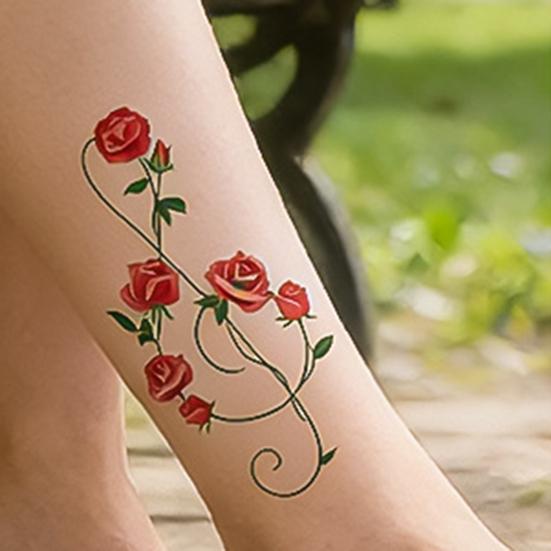 Jijijing 1 Sheet Colorful Flower Tattoo Stickers, Waterproof Temporary Fake Arm Chest Shoulder Tattoos for Women