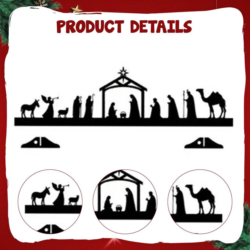 Jesus Manger Ornament Decor Collection Iron Desk Figurine Novelty Scene Nativity