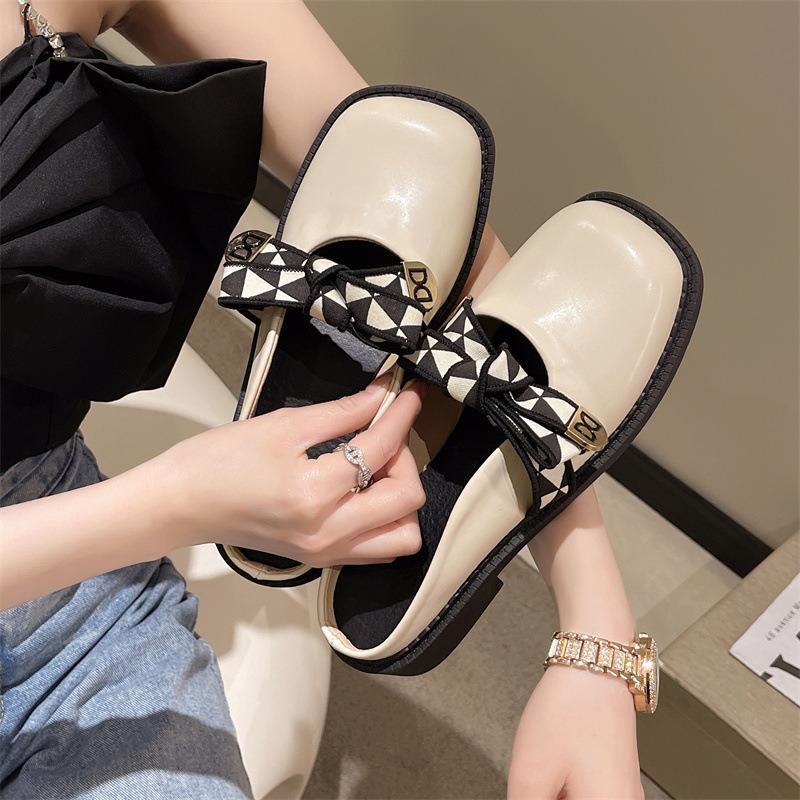 

Baotou Shoes Semi-slippers Round-toed Retro Flat Lazy Person s Flip-flops 35 бежевий