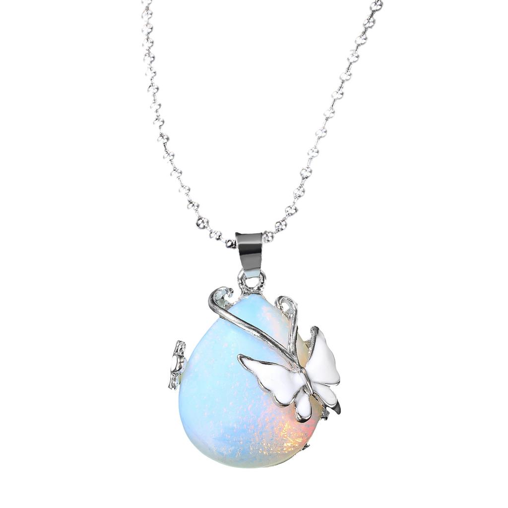 Versatile Amethyst Butterfly Pendant Necklace With Secure Chain Clavicle Chain Charm For Party And Casual Occasions