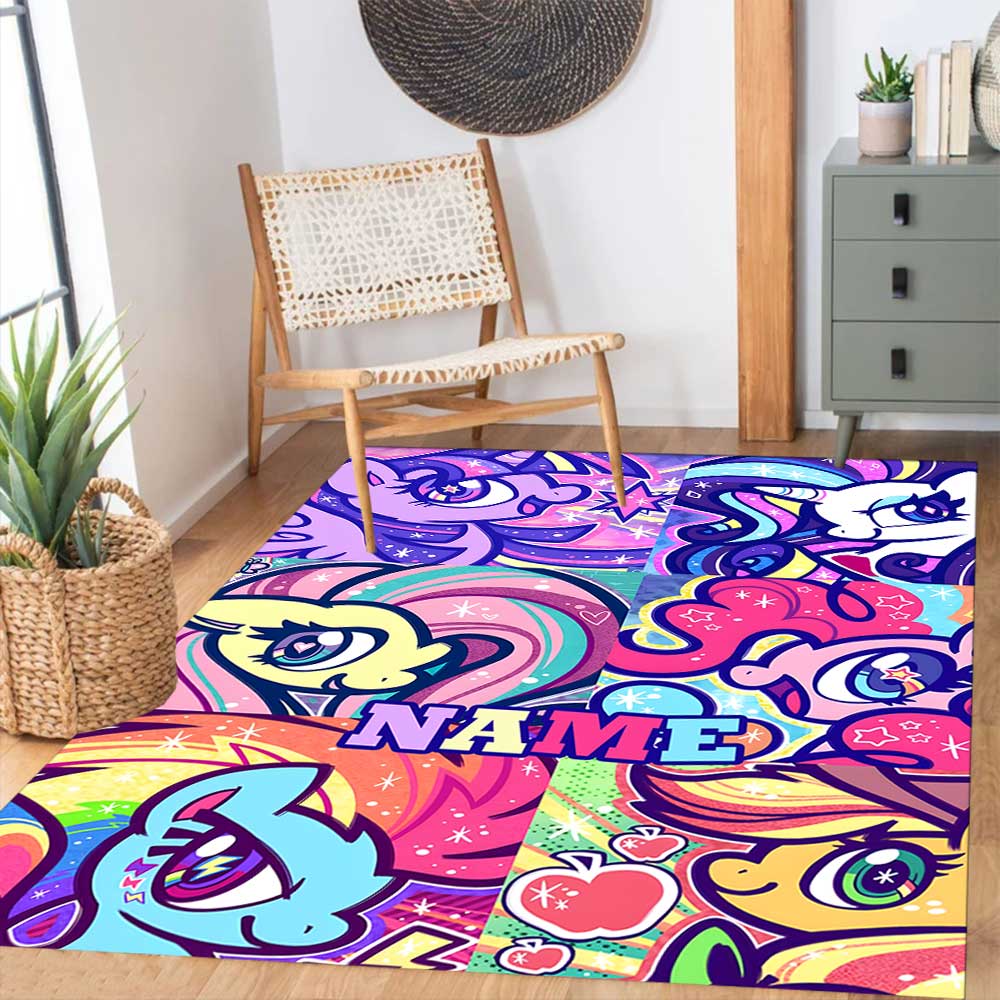 Little Pony (6) Customize your name rug, office chair cushion, home bedroom living room gift.