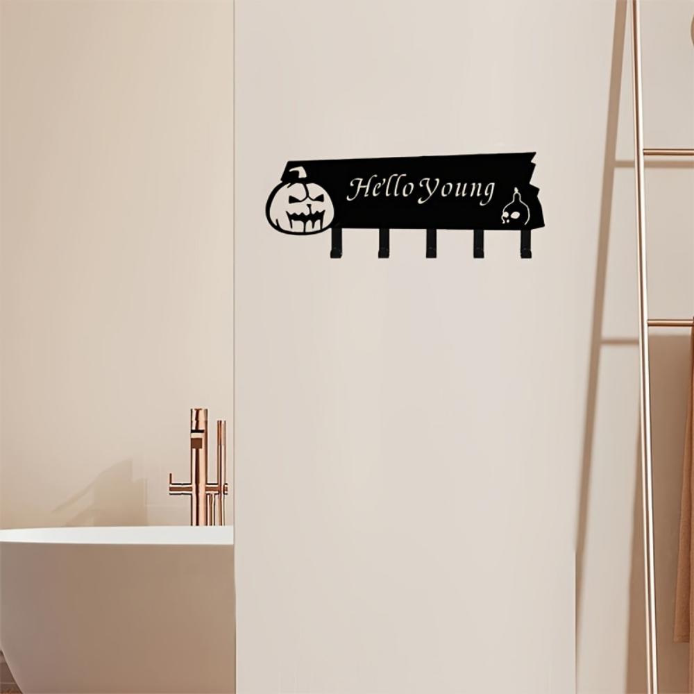 1pc Exquisitely Designed Eerie Metal Decorative Hook and Compact Functional Storage Rack Sinister Halloween Horror PumpkinShaped