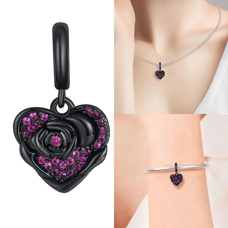 Copper Colors Gold Butterfly Black Flower Charms Beads Fit Original Bracelet Diy Fine Jewelry Gift For Women