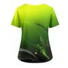 Plus SizePrinted Scrub Working Uniform Tops For Women's Cross V-Neck Halloween Print Short Sleeve Fun T-Shirts Workwear Tee With Pockets