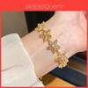 Elegant Zircon Flower Pendant Bracelet With Adjustable Chain For Womens Fashion Accessory