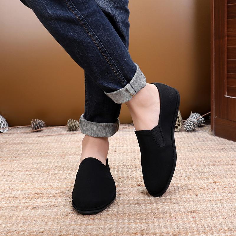 Spring and Autumn low-top labor shoes cloth shoes men's outdoor walking fitness shoes light and breathable ultra-soft-soled health shoes
