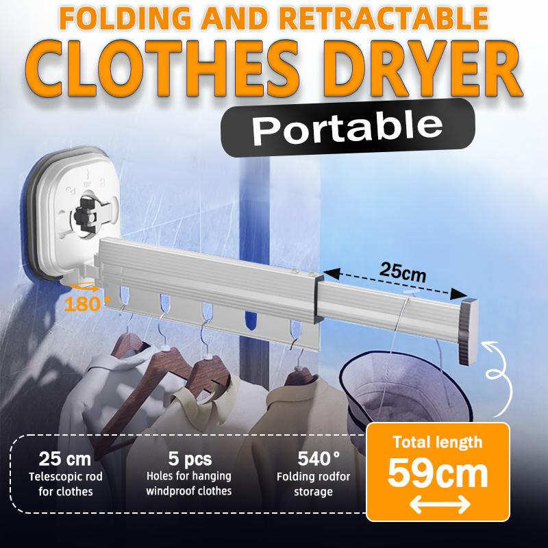 

Folding Clothes Hanger Retractable Cloth Drying Rack Space Saving Home Laundry Clothesline Wall Mount Hanger Clothing Rack 1