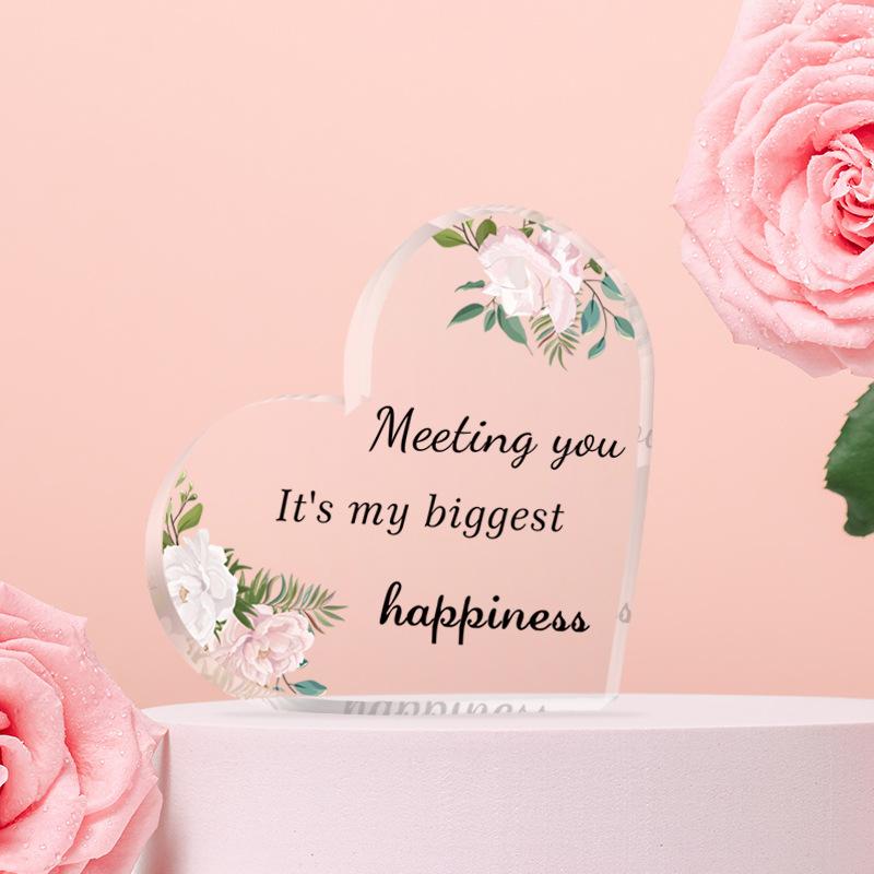 Valentine's Day Gift Desktop Living Room Bedroom Decoration Transparent Acrylic Heart Ornament