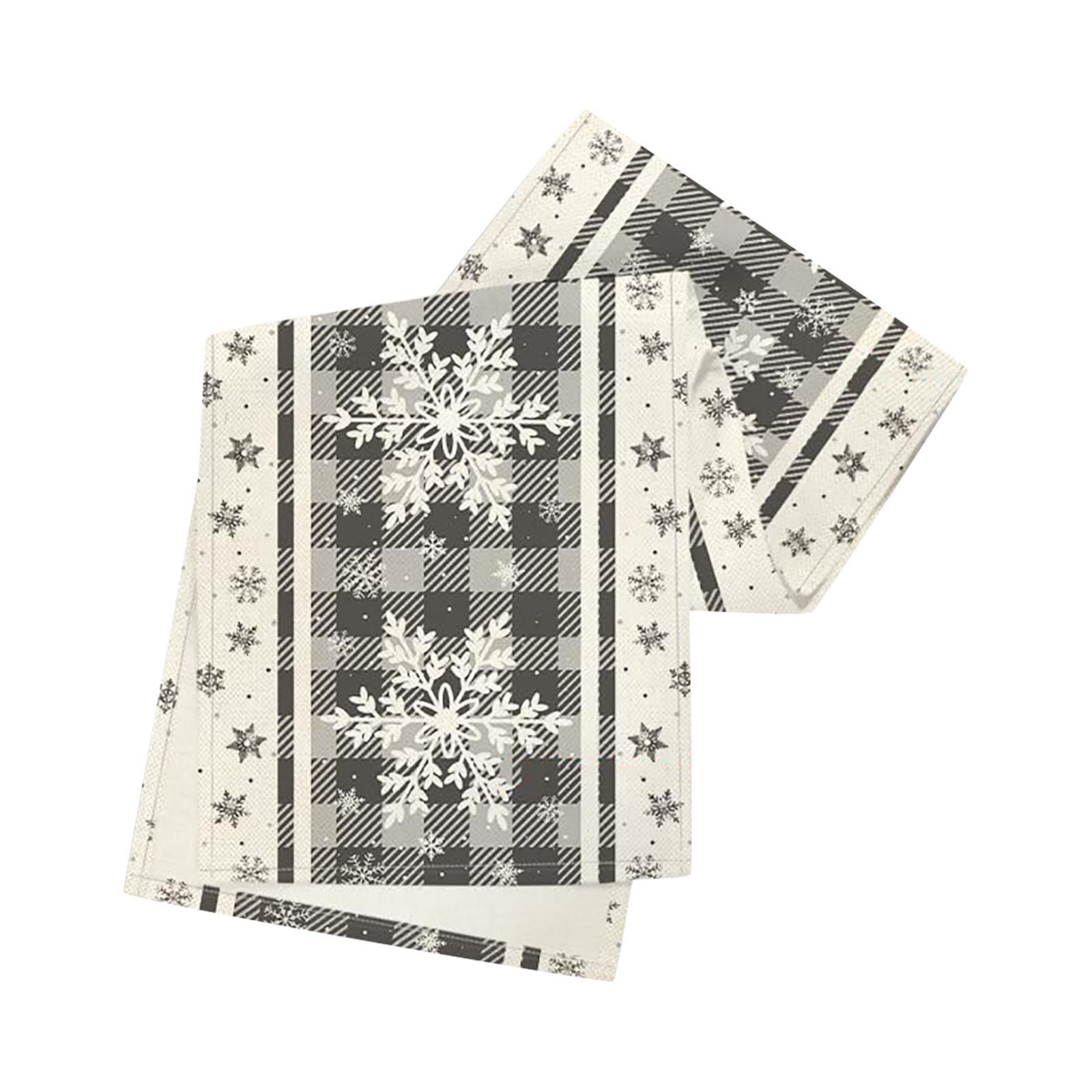 

Зимовий доріжка на стіл, Скатертина зі сніжинками, Лляна серветка-підставка XS