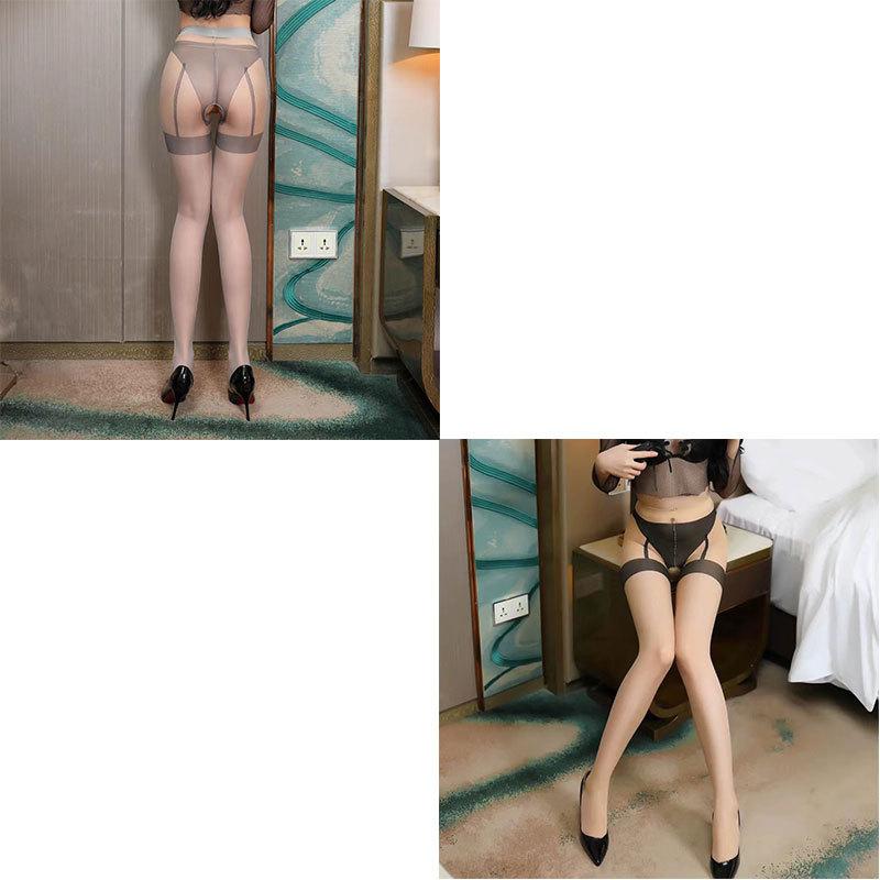 New Sex Underwear Sex Stockings Women's Core Silk Sexy Fake Garter Belt Open Pantyhose Wholesale Delivery