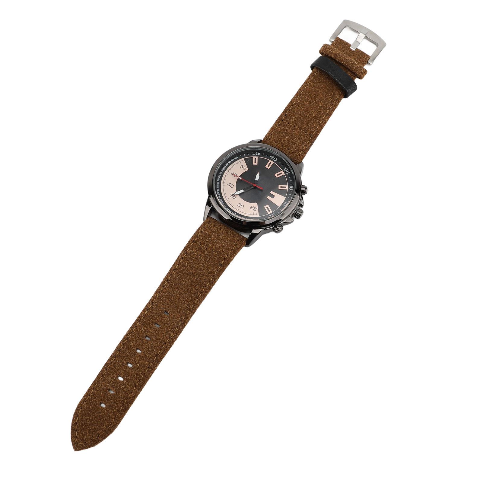 

Quartz Men Watch Minimalist Ultra Thin Fashion Casual Quartz Wristwatch with Retro Watch Band for Meeting Business