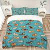 3er-Set Bettwäschebezüge mit Hunde-Knochen-Print, Modisches Klassisches Beliebtes Druck-Bettwäscheset, Weich Bequem, Ganzjahresnutzung, Für Schlafzimmer, Gästezimmera0819196