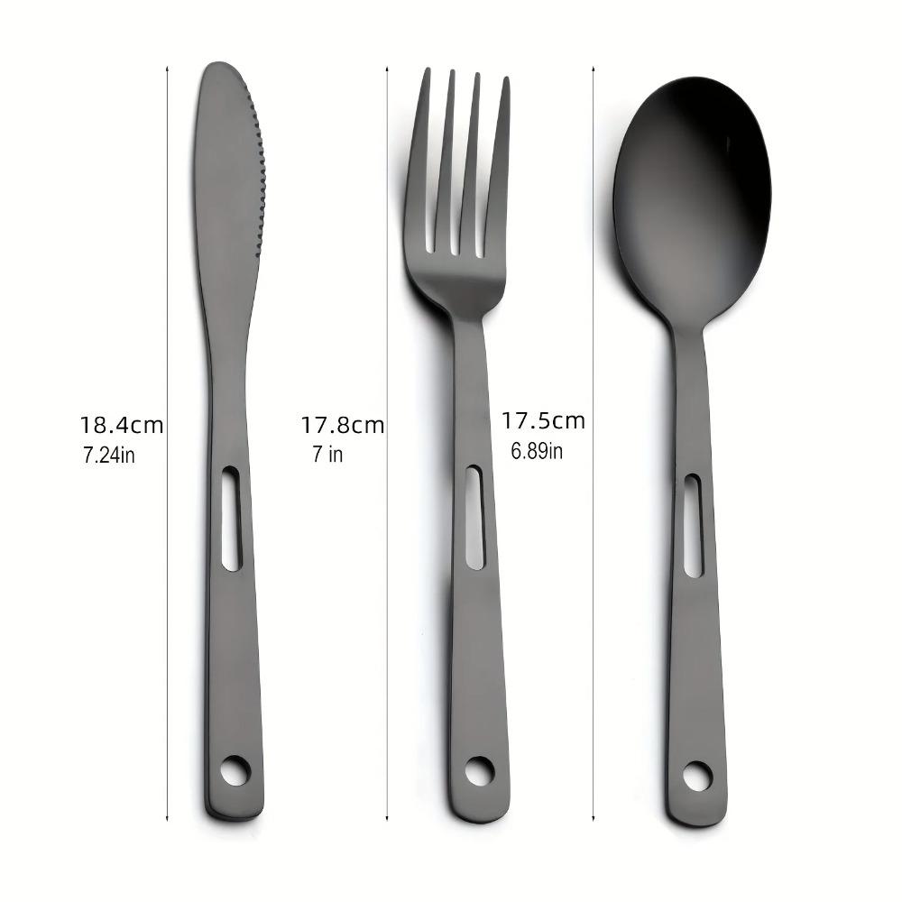 Stainless Steel 6pcs/set Tableware - Outdoor Camping Picnic Knife Fork Spoon